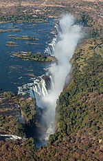 Massive waterfall, photo from above