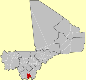 Location of the Cercle of Kolondieba in Mali