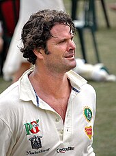 Chris Cairns in white cricket shirt