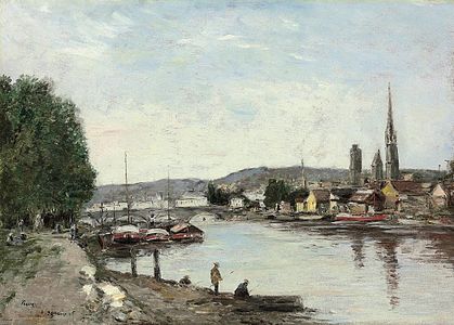 Rouen, vue prise du Cours de la Reine, 1895. Collection privée, Vente 2010.