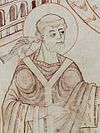 Detail from a manuscript depicting Pope Gregory I