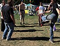 Festival goers at the 2007 Hempstalk in Portland, Oregon playing Hackey Sack