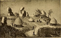 Drawing of Urima village from 1883