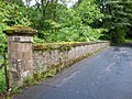 The parapet on the upstream (western) side of the bridge, pictured in 2019