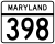 Maryland Route 398 marker
