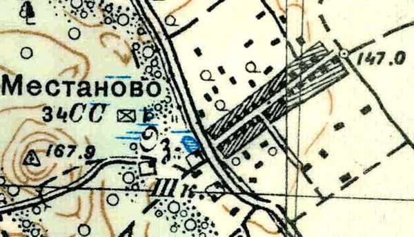 План деревни Местаново. 1938 год