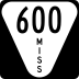 Mississippi Highway 600 marker