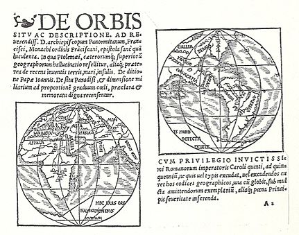 The hemispheres of the globe of Monachus