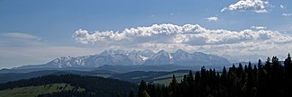 Von den Pieninen mit Belianske Tatry im Vordergrund