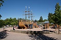 A "sailing ship" in Pelle Hermanni park in Pori, Finland