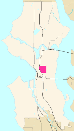 First Hill highlighted in pink