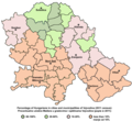 Share of Hungarians in Vojvodina by municipalities 2011.