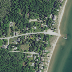 The Whitefish Bay Boat Launch (center right) is a Sevastopol Town Park with about 120 feet of beach and also a public dock.