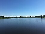 Širvėna lake view from the footbridge