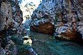 Detalle de los Estrechos del Cañamar, Ruta de los Estrechos del Ebrón, en Tormón (Teruel).