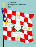 Drapeau du 2e bataillon du 78e régiment d'infanterie de ligne de 1791 à 1793
