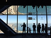 Tourists enjoy north-facing observation deck views in 2017
