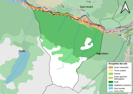 Map of the commune's infrastructure and land use in 2018