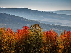 Depuis la colline de Ansberg, vers le sud, dans le Jura franconien.