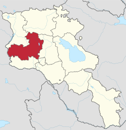Location of Aragatzotn within Armenia
