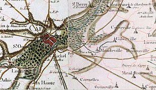 Sur, la carte de Cassini (milieu XVIIIe siècle), le château de la Guérinière se trouve encore à Cormelles.