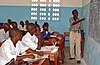 Class at a secondary school in Pendembu, Sierra Leone