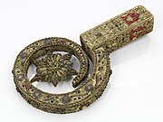 A traveling crozier, covered with embroidered fabric, 16th century, Czech Republic. Jagiellonian University Museum