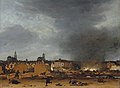 Vue de Delft lors de l'explosion de 1654 par Egbert van der Poel.