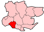 Brentwood district shown within Essex
