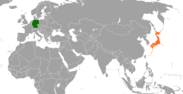 Mappa che indica l'ubicazione di Germania e Giappone