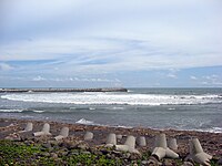 Glagah Beach, one of the black sand beaches in Kulon Progo regency.