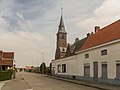 Hertsberge, churchtower (de Sint Janskerk) in the street
