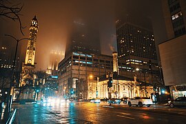 La Water Tower et la Pumping Station de nuit.