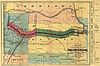 Map of the Kansas Pacific Railroad land grants in 1869