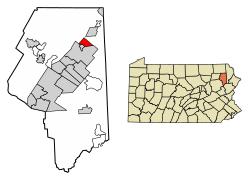 Location of Mayfield in Lackawanna County, Pennsylvania.