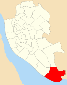 A map showing the ward boundaries of the 1953 Speke ward