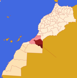 Localização da província em Marrocos. Sara Ocidental Incluído.