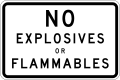 No vehicles carrying explosives