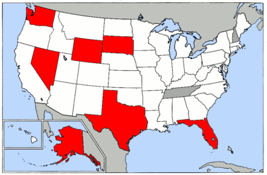 States with no personal income taxes[f]