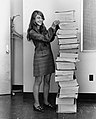Image 5Margaret Hamilton standing next to the navigation software that she and her MIT team produced for the Apollo Project.