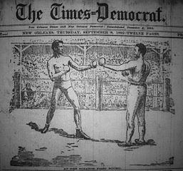 Gentleman Jim Corbett and John L. Sullivan at the Olympic Club, New Orleans, The Times-Democrat, September 8, 1892