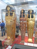Room 63 - Gilded outer coffins from the tomb of Henutmehyt, Thebes, Egypt, 19th Dynasty, 1250 BC