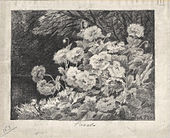 Pavots, crayon. Dessin publié dans le catalogue illustré du Salon des Artistes Français de 1889, coll. privée