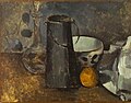 Paul Cézanne, Nature morte avec carafe, bouteille de lait, bol et orange, 1879-1880.