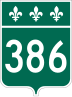 Route 386 marker