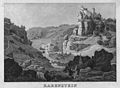 Rabenstein Castle, 1834 steel engraving by Conrad Wießner