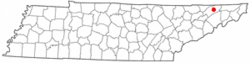 Location of Surgoinsville, Tennessee