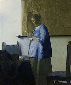 Woman Reading a Letter, by Johannes Vermeer