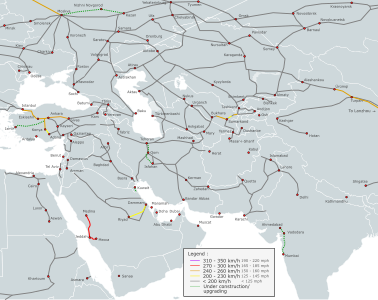 Réseau de LGV en Asie centrale