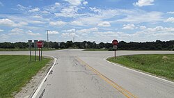 Looking east at intersection of Ohio State Route 207 and Cook-Yankeetown Road